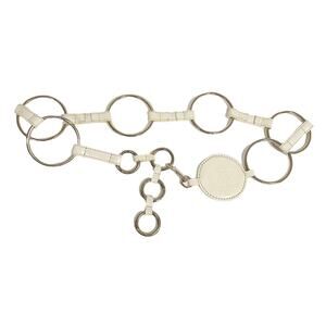 Vintage Michael Kors Womens White Leather O Ring Waist Y2K Belt